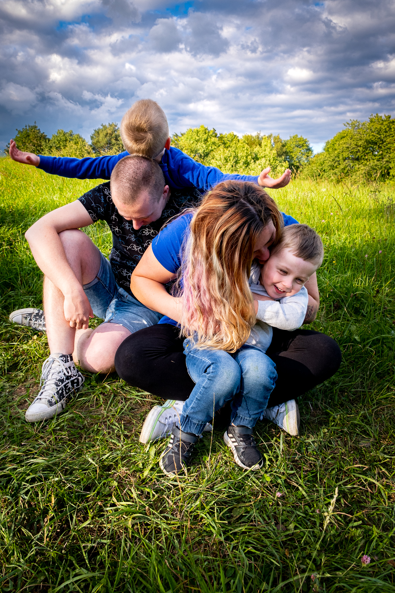 picture of family playing around together